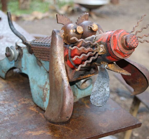 Scrap metal dog, Tread Sculptures, Melbourne