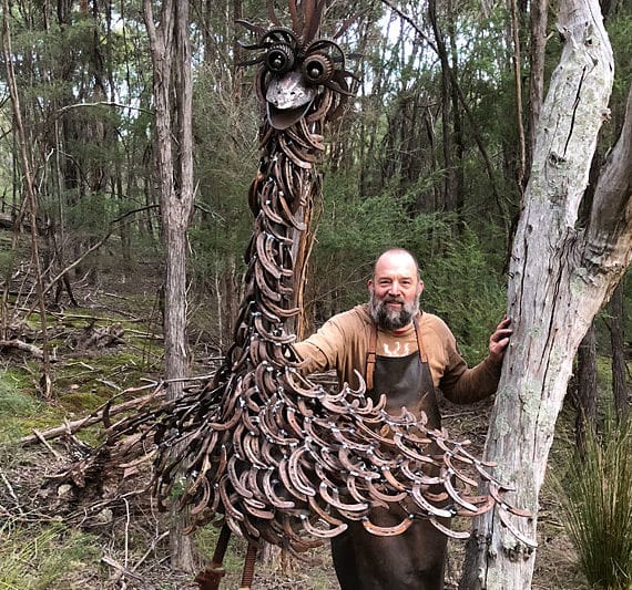 Horseshoe and scrap metal emu, Tread Sculptures, Melbourne