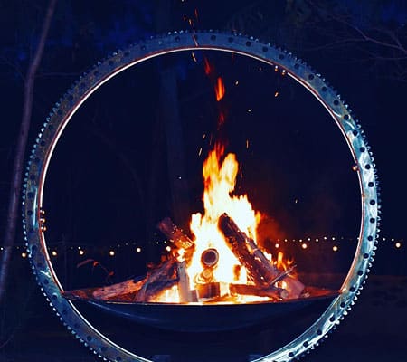 Recycled metal fire pit, Tread Sculpture, Melbourne