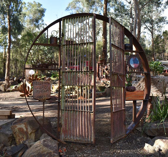 Recycled metal portal gate, Tread Sculptures, Melbourne