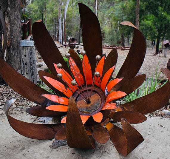 Medium red ground flower, Tread Sculptures, Melbourne