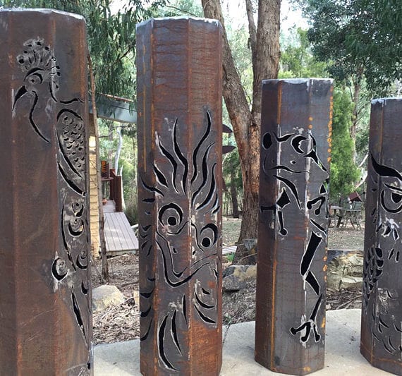Decorative metal bollards, Tread Sculptures, Melbourne