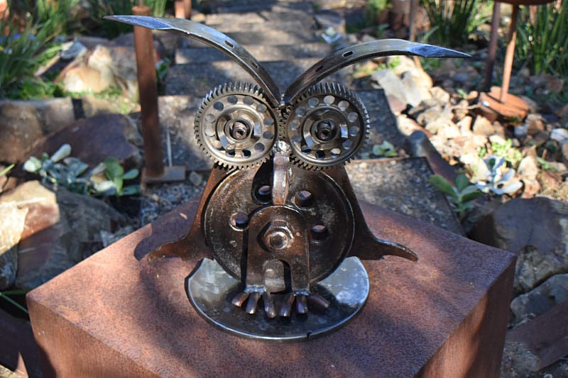 Scrap metal owl, Tread Sculptures, Melbourne