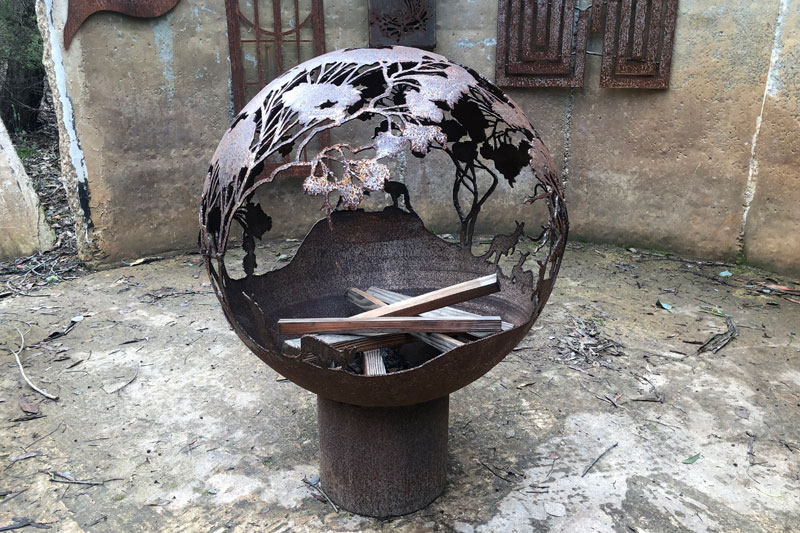 'Nillumbik' fire globe, Tread Sculptures, Melbourne
