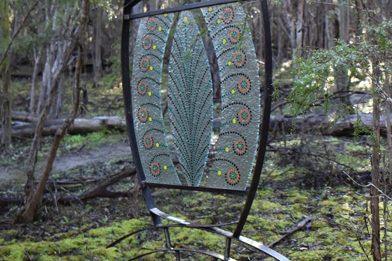 Springtime Peacock, glass and metal sculpture