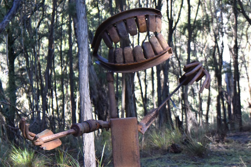 Scrap metal Bragger handmade in Melbourne, Australia by Tread Sculptures