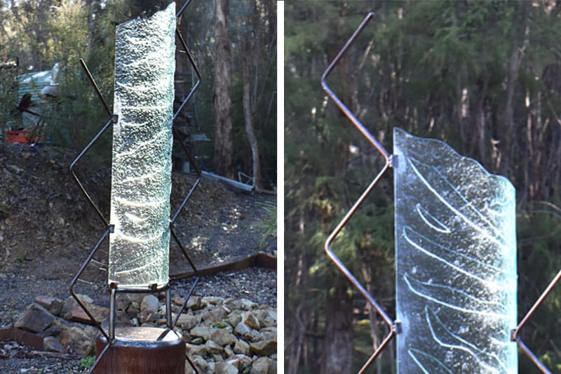 Huge scrap metal with glass handmade by Tread Sculptures in Melbourne, Australia