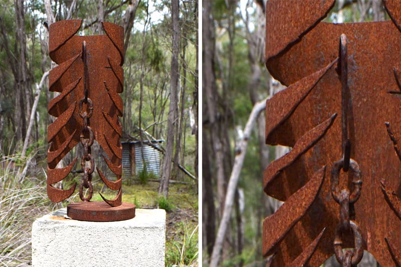 Reclaimed metal work for landscaping created by Tread Sculptures in Melbourne, Australia