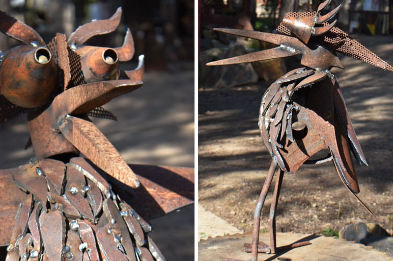 Stunning Pecky Becky made of scrap metal by Tread Sculptures in Melbourne, Australia
