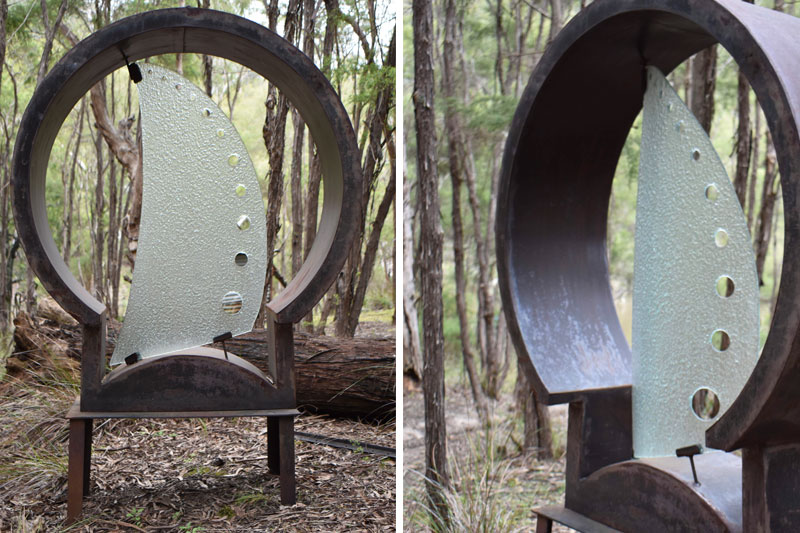 Scrap metal and glass for outdoor decoration made by Tread Sculptures in Melbourne, Australia