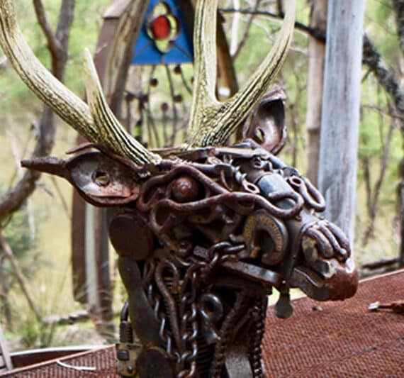 Scrap metal deer by Tread Sculptures in Melbourne, Australia
