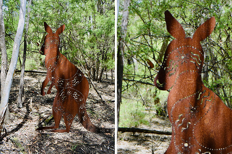 Kangaroo-inspired garden art handmade by Tread Sculptures in Melbourne, Australia