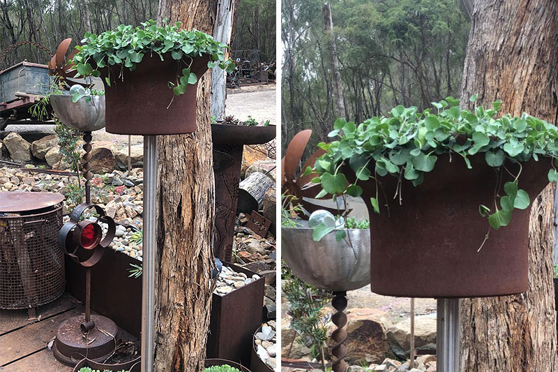 Reclaimed planter handmade by Tread Sculptures