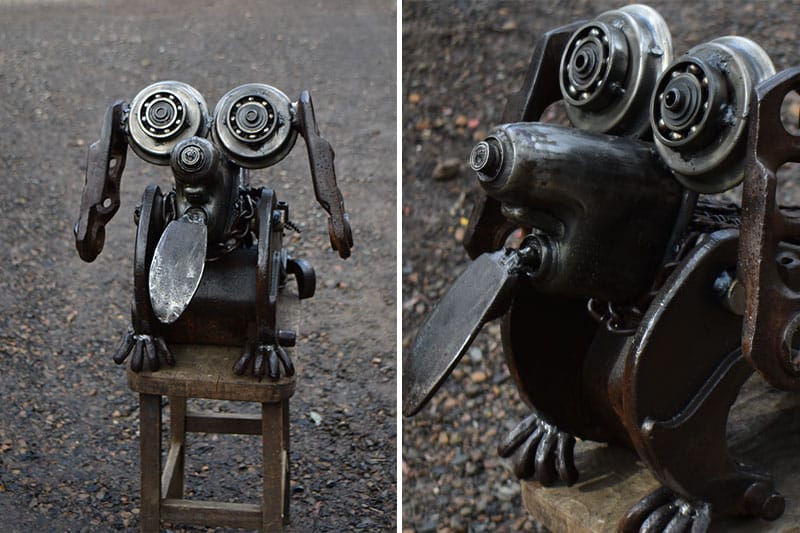 Remarkable scrap metal dog handmade by Tread Sculptures in Melbourne, Australia