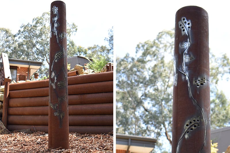 Scrap metal bollard made by Tread Sculptures in Melbourne, Australia