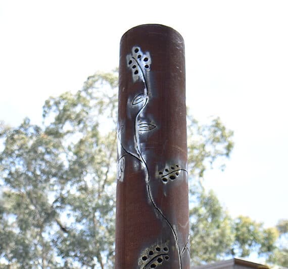 Scrap metal bollard made by Tread Sculptures in Melbourne, Australia