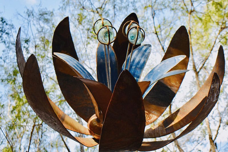 Reclaimed metal flower by Tread Sculptures in Melbourne, Australia