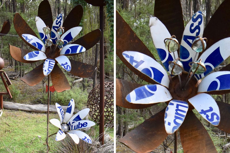 Handmade scrap metal flower by Tread Sculptures in Melbourne, Australia