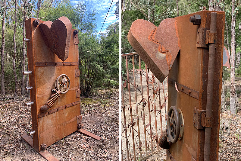Scrap metal garden art handmade by Tread Sculptures in Melbourne, Australia