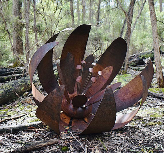 Quality ground flower sculpture handmade by Tread Sculptures in Melbourne, Australia