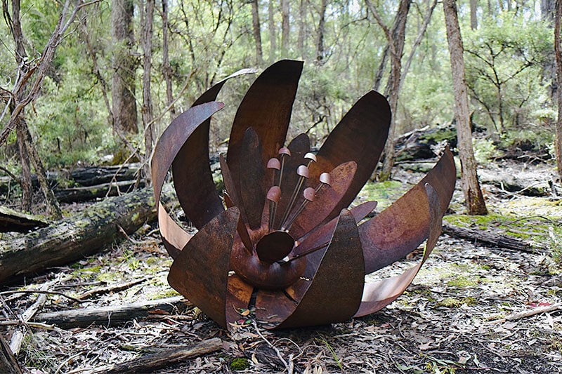 Quality ground flower sculpture handmade by Tread Sculptures in Melbourne, Australia