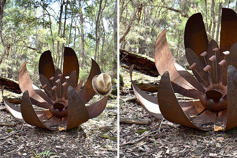 Quality ground flower sculpture handmade by Tread Sculptures in Melbourne, Australia