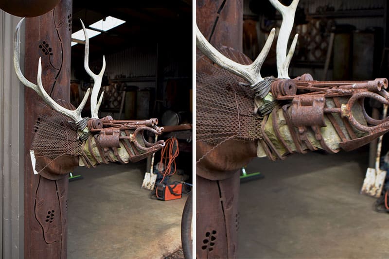 Impressive upcycled deer handmade by Tread Sculptures in Melbourne, Australia