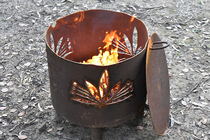 Scrap metal firepit handmade by Tread Sculptures in Melbourne, Australia