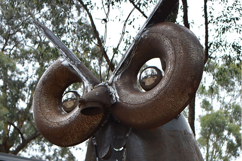 Upcycled metal garden art handmade by Tread Sculptures in Melbourne, Australia