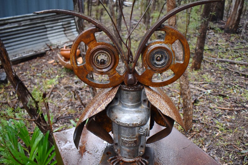 Recycled metal garden art handmade by Tread Sculptures in Melbourne, Australia