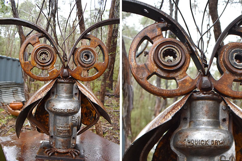 Recycled metal garden art handmade by Tread Sculptures in Melbourne, Australia
