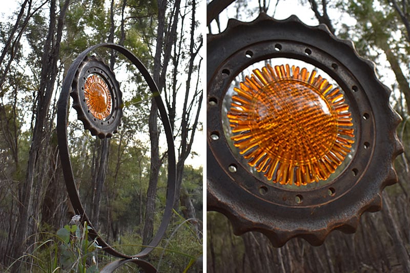 Scrap metal glass signal series handmade by Tread Sculptures in Melbourne, Australia