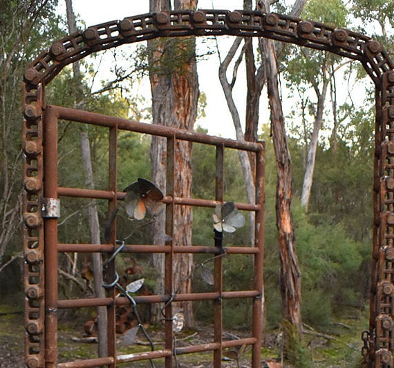 Reclaimed gate garden art handmade by Tread Sculptures in Melbourne, Australia