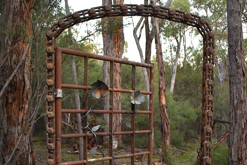 Reclaimed gate garden art handmade by Tread Sculptures in Melbourne, Australia