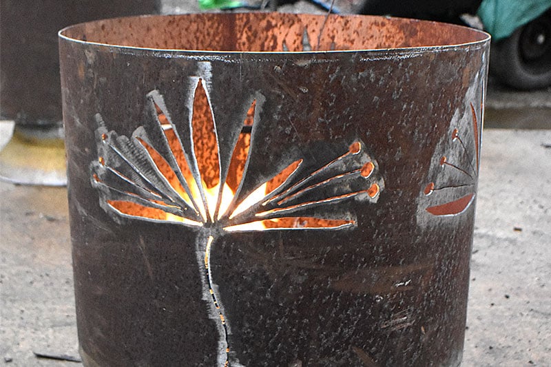 Reclaimed fire pit handmade by Tread Sculptures in Melbourne, Australia