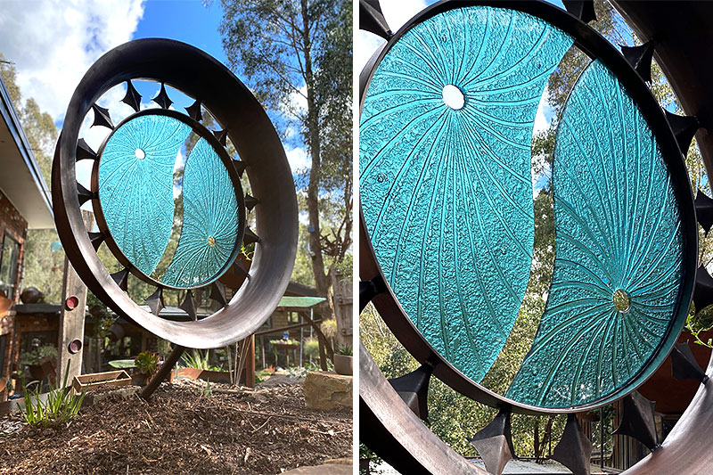 Glass sculpture made from reclaimed and recycled materials by Tread Sculptures in Melbourne, Australia
