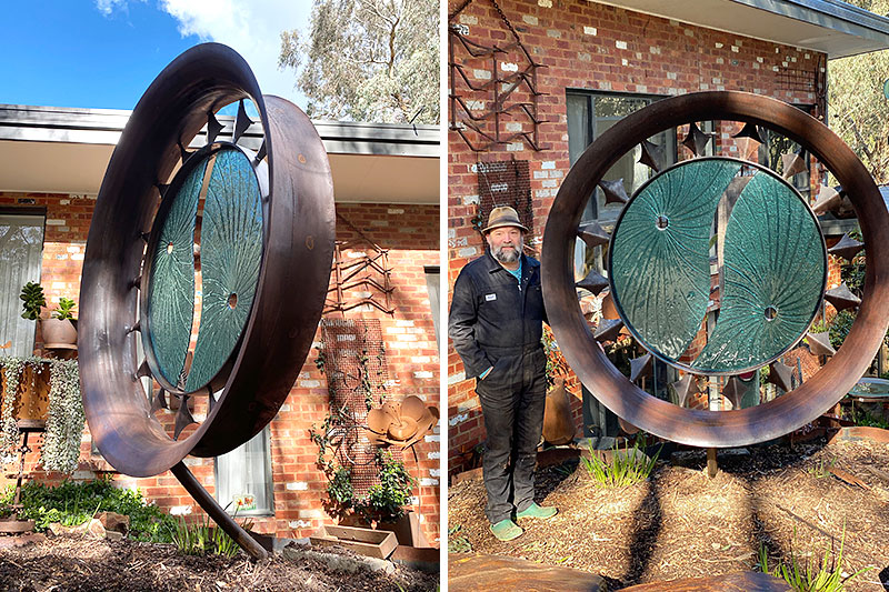 Glass sculpture made from reclaimed and recycled materials by Tread Sculptures in Melbourne, Australia