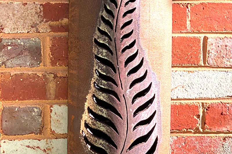 Bollard Fern made of reclaimed and recycled materials by Tread Sculptures in Melbourne, Australia