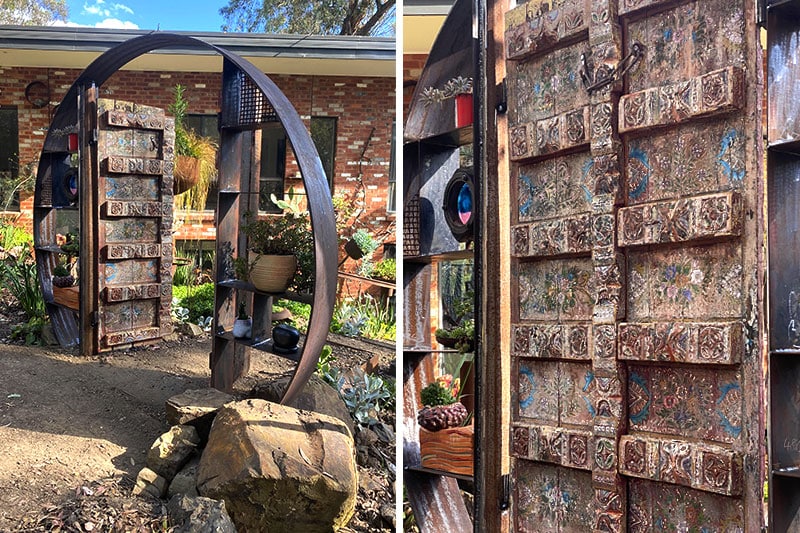 Rusty recycled gate handmade by Tread Sculptures in Melbourne, Australia