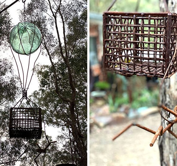 Reclaimed scrap metal with balloon handmade by Tread Sculptures Melbourne, Australia.