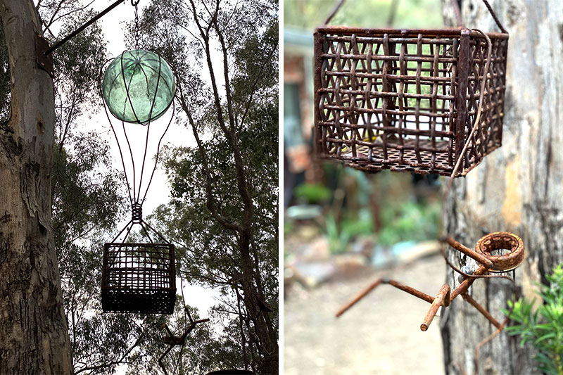 Reclaimed scrap metal with balloon handmade by Tread Sculptures Melbourne, Australia.