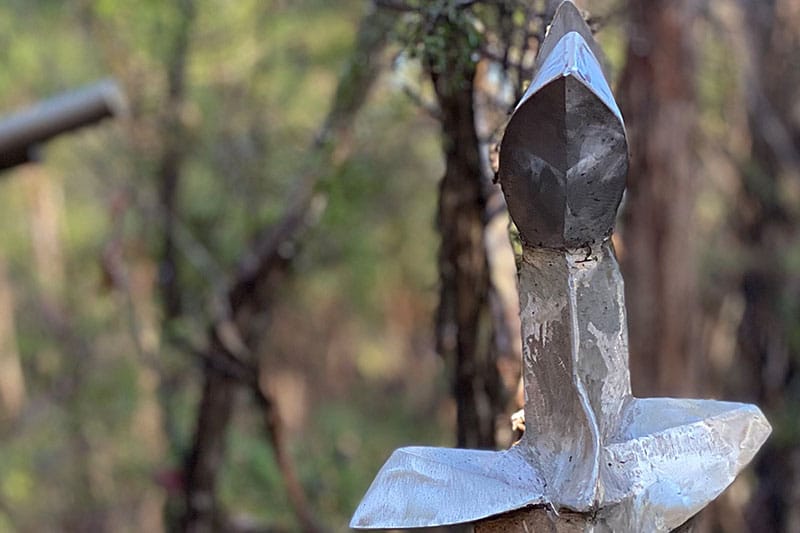 Recycled stainless steel sculpture handmade by Ernst Fries in Victoria, Australia