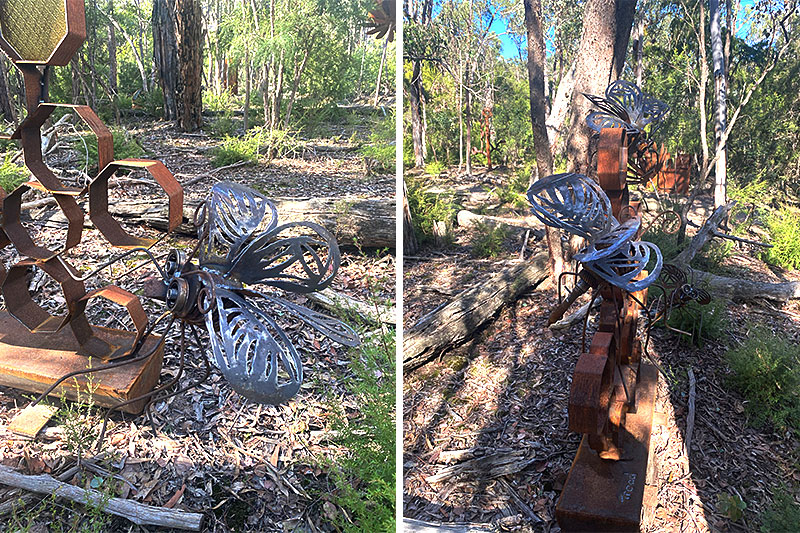 Rusty honey metal for garden space handmade by Tread Sculptures in Melbourne, Australia