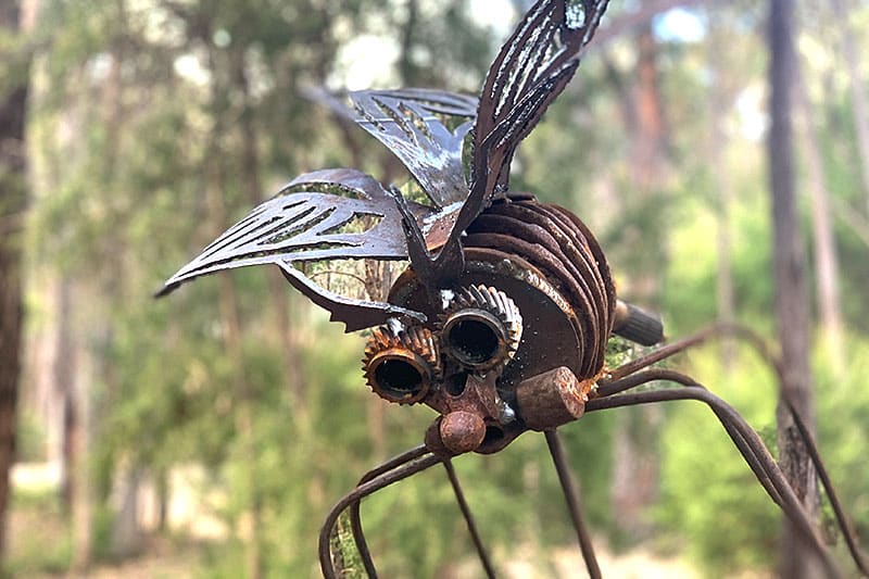 Rusty honey metal for garden space handmade by Tread Sculptures in Melbourne, Australia