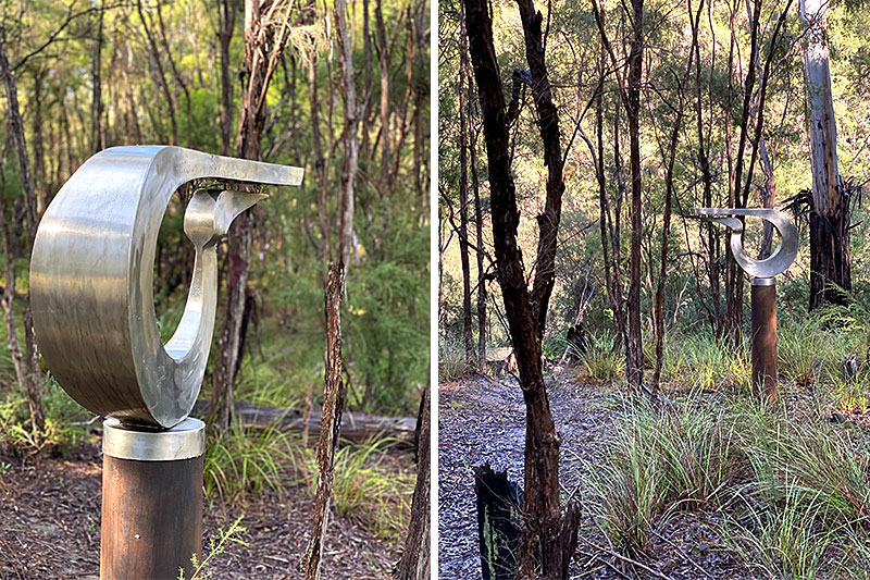 Handmade stainless steel sculptures handmade by Ernst Fries in Victoria, Australia.