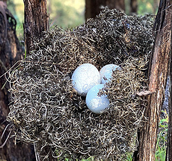 Small rusty nest sculpture handmade by Tread Sculptures in Melbourne, Australia