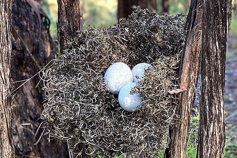 Small rusty nest sculpture handmade by Tread Sculptures in Melbourne, Australia