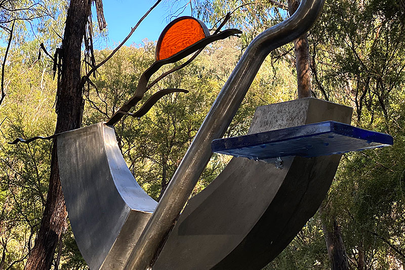 Recycled metal sculpture handmade by Ernst Fries in Victoria, Australia