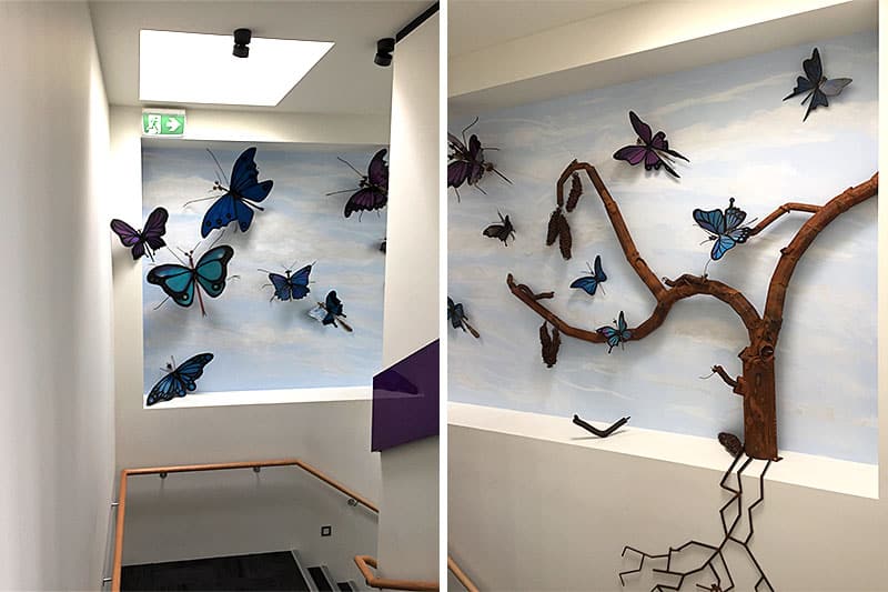 Stunning wall art sculpture in Eastern Access Community Health in Ringwood created by Tread Sculptures and Linda MacAulay