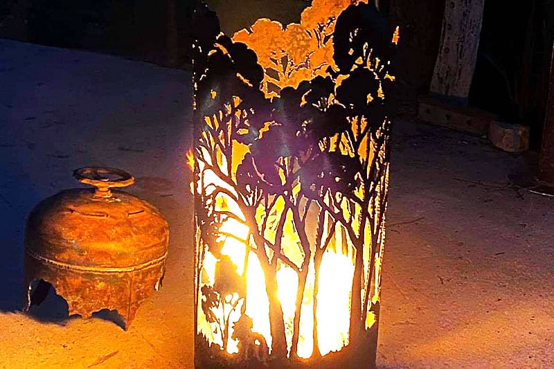 Recycled metal fire pit sculpture handmade by Tread Sculptures in Melbourne, Australia